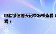 电脑微信聊天记录怎样查看（电脑里的微信聊天记录怎么查看）