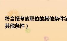 符合报考该职位的其他条件怎么填（符合报考该职位要求的其他条件）