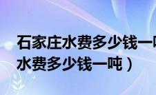 石家庄水费多少钱一吨2023本地宝（石家庄水费多少钱一吨）