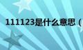 111123是什么意思（111121是什么意思）