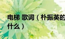 电梯 歌词（朴振英的《电梯》的歌词意思是什么）