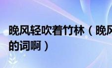 晚风轻吹着竹林（晚风吹动着竹林是哪首歌里的词啊）