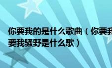 你要我的是什么歌曲（你要我妖艳又要我婉约你要我高贵又要我骚野是什么歌）