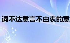 词不达意言不由衷的意思（言不由衷的意思）