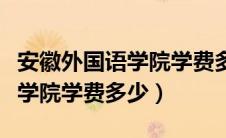 安徽外国语学院学费多少钱一年（安徽外国语学院学费多少）