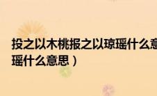 投之以木桃报之以琼瑶什么意思解释（投之以木桃报之以琼瑶什么意思）