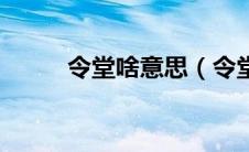 令堂啥意思（令堂大人什么意思）