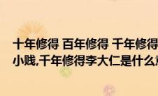 十年修得 百年修得 千年修得（十年修得柯景腾,百年修得王小贱,千年修得李大仁是什么意思）