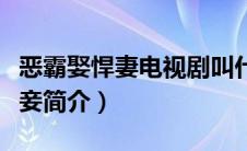 恶霸娶悍妻电视剧叫什么名字（恶霸正妻踢娇妾简介）