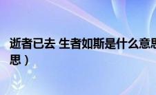 逝者已去 生者如斯是什么意思（逝者已逝生者如斯是什么意思）