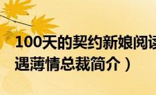 100天的契约新娘阅读全文（100天契约：遭遇薄情总裁简介）