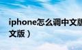 iphone怎么调中文版（苹果手机然如何调中文版）