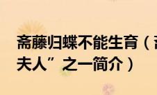 斋藤归蝶不能生育（斋藤归蝶-日本“战国三夫人”之一简介）