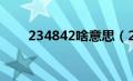 234842啥意思（234824什么意思）