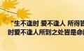 “生不逢时 爱不逢人 所得皆是命数”是什么意思（生不逢时爱不逢人所到之处皆是命数）