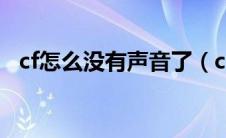 cf怎么没有声音了（cf没有声音怎么回事）