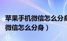 苹果手机微信怎么分身成两个微信（苹果手机微信怎么分身）