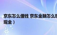 京东怎么借钱 京东金融怎么现金借款（京东金融哪里可以借现金）