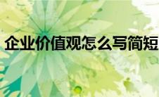 企业价值观怎么写简短（企业价值观怎么写）