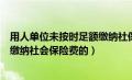 用人单位未按时足额缴纳社保的处罚（用人单位未按时足额缴纳社会保险费的）