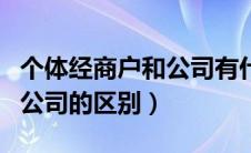 个体经商户和公司有什么区别（个体经营户和公司的区别）