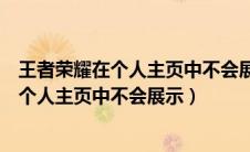 王者荣耀在个人主页中不会展示以下哪项内容（王者荣耀在个人主页中不会展示）