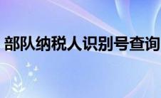 部队纳税人识别号查询（纳税人识别号查询）