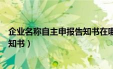 企业名称自主申报告知书在哪里打印（企业名称自主申报告知书）