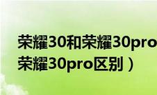 荣耀30和荣耀30pro哪个值得买（荣耀30和荣耀30pro区别）