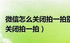 微信怎么关闭拍一拍别人功能设置（微信怎么关闭拍一拍）