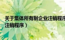 关于集体所有制企业注销程序的规定（关于集体所有制企业注销程序）