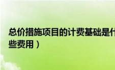 总价措施项目的计费基础是什么（总价措施项目费都包括哪些费用）