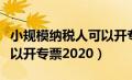 小规模纳税人可以开专票吿（小规模纳税人可以开专票2020）