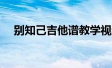 别知己吉他谱教学视频（别知己吉他谱）