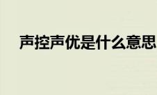 声控声优是什么意思（声优是什么意思）