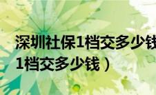 深圳社保1档交多少钱非深圳户口（深圳社保1档交多少钱）