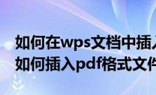 如何在wps文档中插入pdf文件内容（wps中如何插入pdf格式文件）