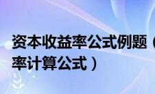 资本收益率公式例题（资金收益率的资本收益率计算公式）