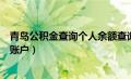 青岛公积金查询个人余额查询（青岛市住房公积金查询个人账户）