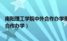 南阳理工学院中外合作办学录取分数线（南阳理工学院中外合作办学）