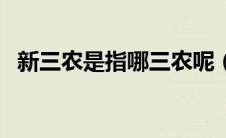 新三农是指哪三农呢（新三农是指哪三农）