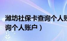 潍坊社保卡查询个人账户信息（潍坊社保卡查询个人账户）