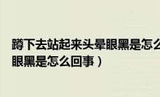 蹲下去站起来头晕眼黑是怎么回事中医（蹲下去站起来头晕眼黑是怎么回事）