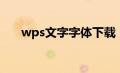 wps文字字体下载（wps字体包下载）