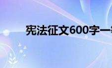 宪法征文600字一等奖（宪法征文）