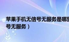 苹果手机无信号无服务是哪里坏了显示cell（苹果手机无信号无服务）