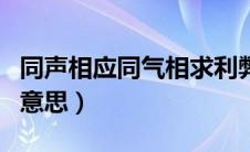 同声相应同气相求利弊（同声相应同气相求的意思）