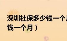 深圳社保多少钱一个月2023（深圳社保多少钱一个月）