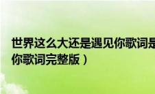 世界这么大还是遇见你歌词是什么歌（世界这么大还是遇见你歌词完整版）