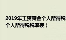 2019年工资薪金个人所得税税率表查询（2019年工资薪金个人所得税税率表）